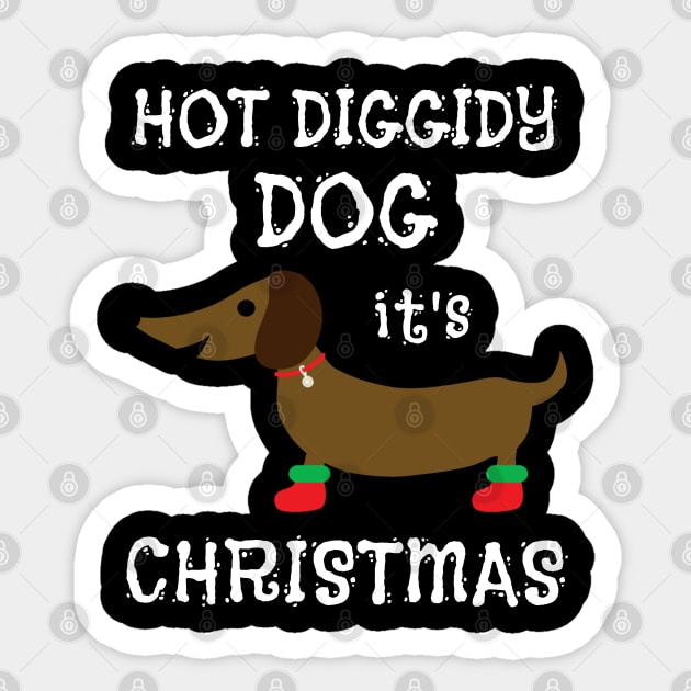 Dachshund Wiener Dog Christmas Design Sticker by MedleyDesigns67